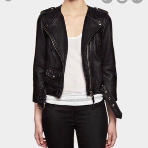 AllSaints Riley Cropped Leather Jacket